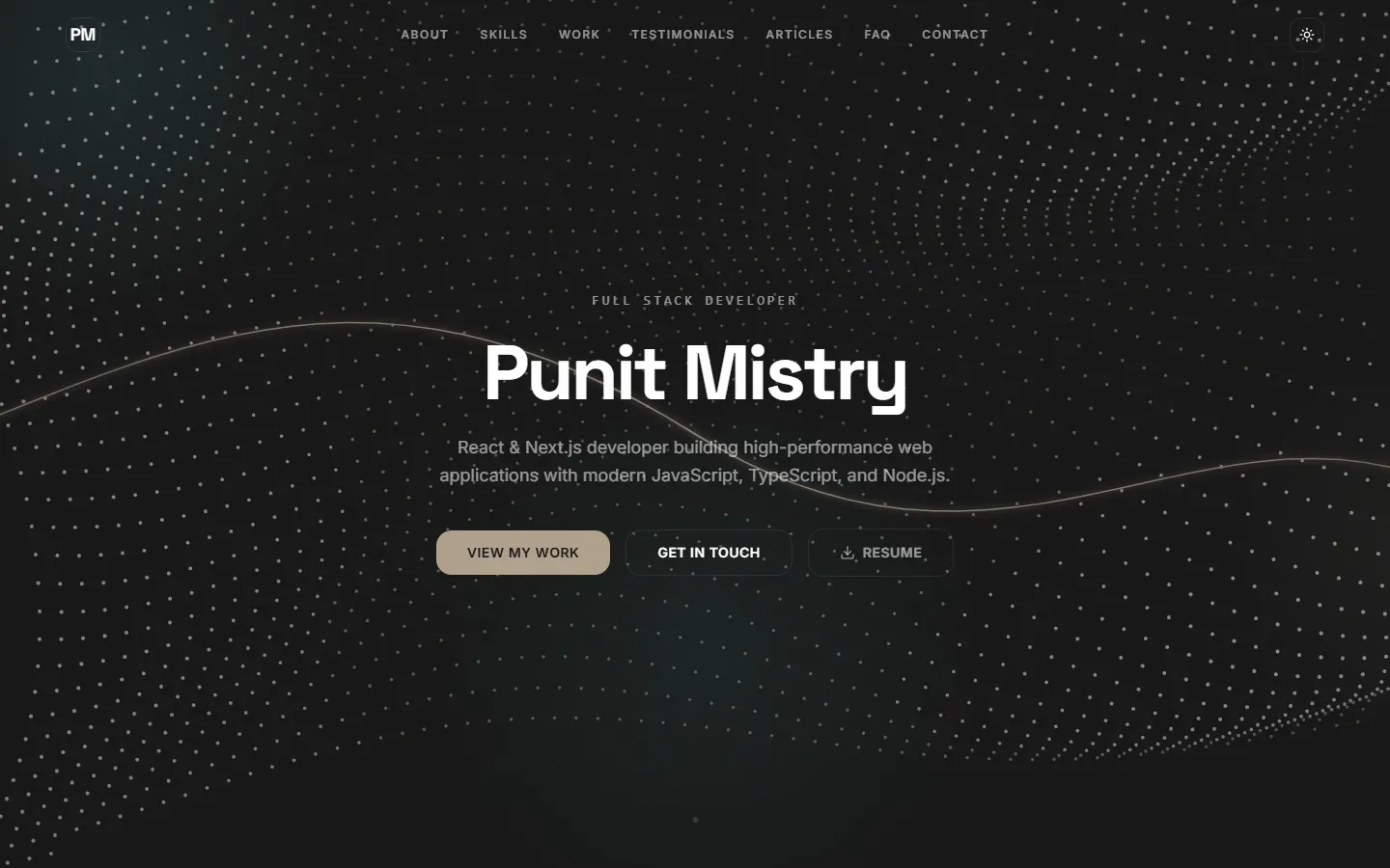 Punit Mistry — developer portfolio built by TheBombayCoder